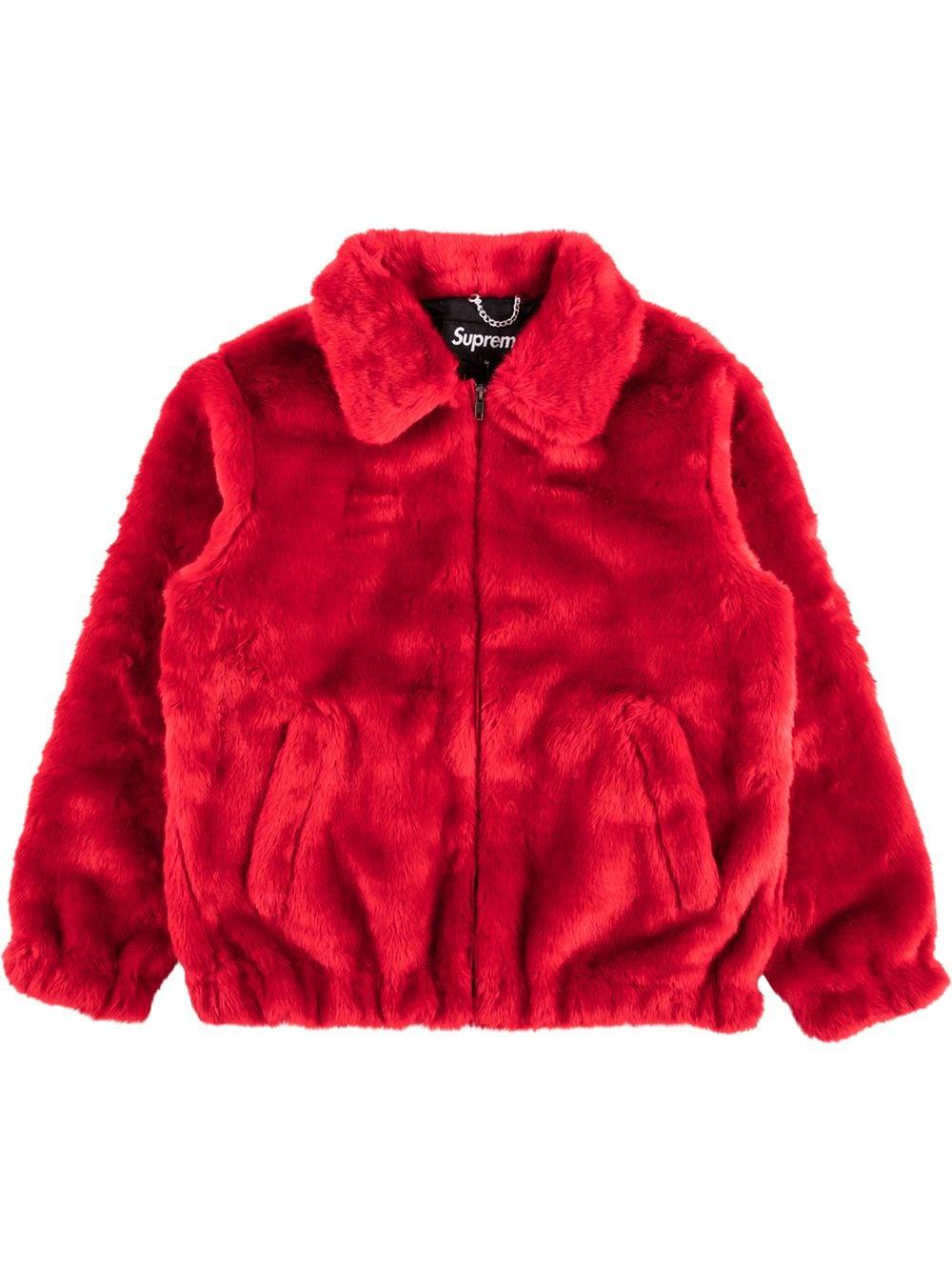 Supreme Supreme Faux Fur Bomber Jacket in Red for Men | Lyst