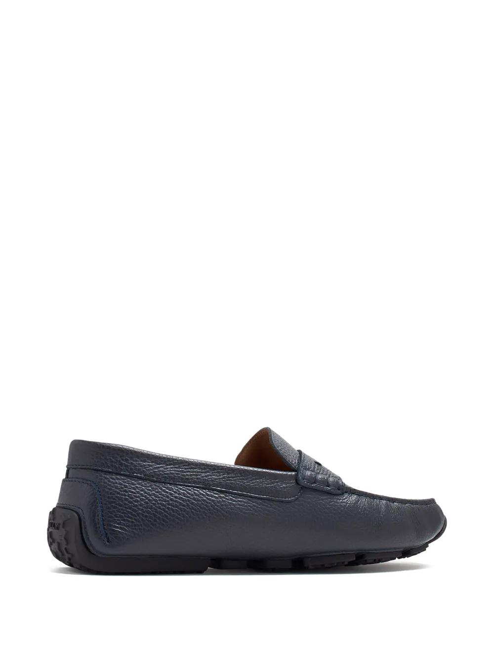 Bally Men\'s Slate Blue Slip-On Loafers Bally Craxon Blue Prusse Deer Grained Leather Men main image 3