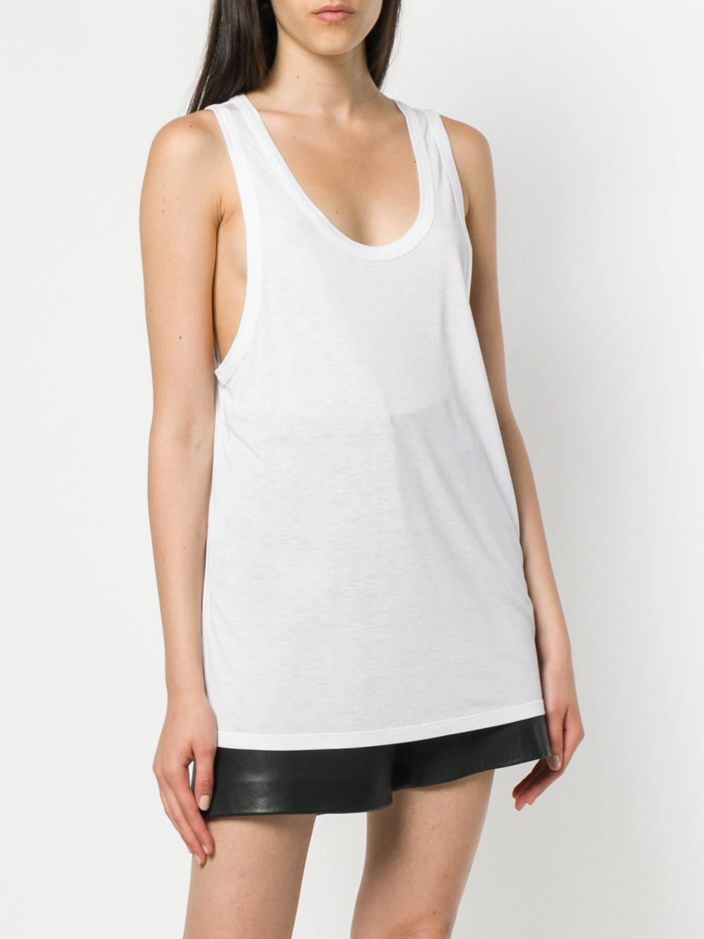 T By Alexander Wang Oversized Tank Top in White | Lyst Australia