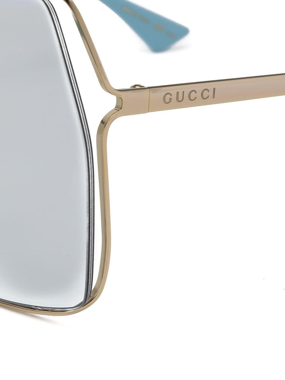 Double G Rectangular Sunglasses in White - Gucci