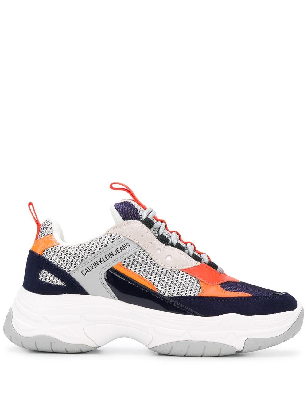 calvin klein maya chunky leather trainers
