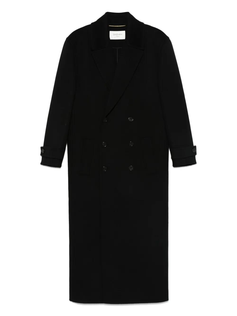 Yves Saint Laurent フード付きロングコート ネイビー38 Yves Saint Laurent フード付きロングコート ネイビー38
