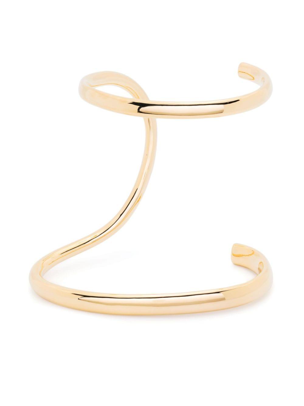 Charlotte Chesnais Surma Gold-plated Cuff Bracelet in Natural | Lyst