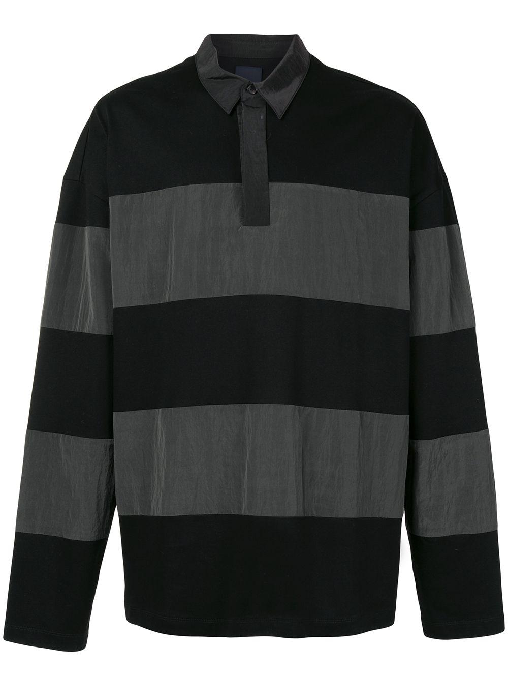 Juun.J Cotton Oversized Striped Polo Shirt in Black for Men - Lyst