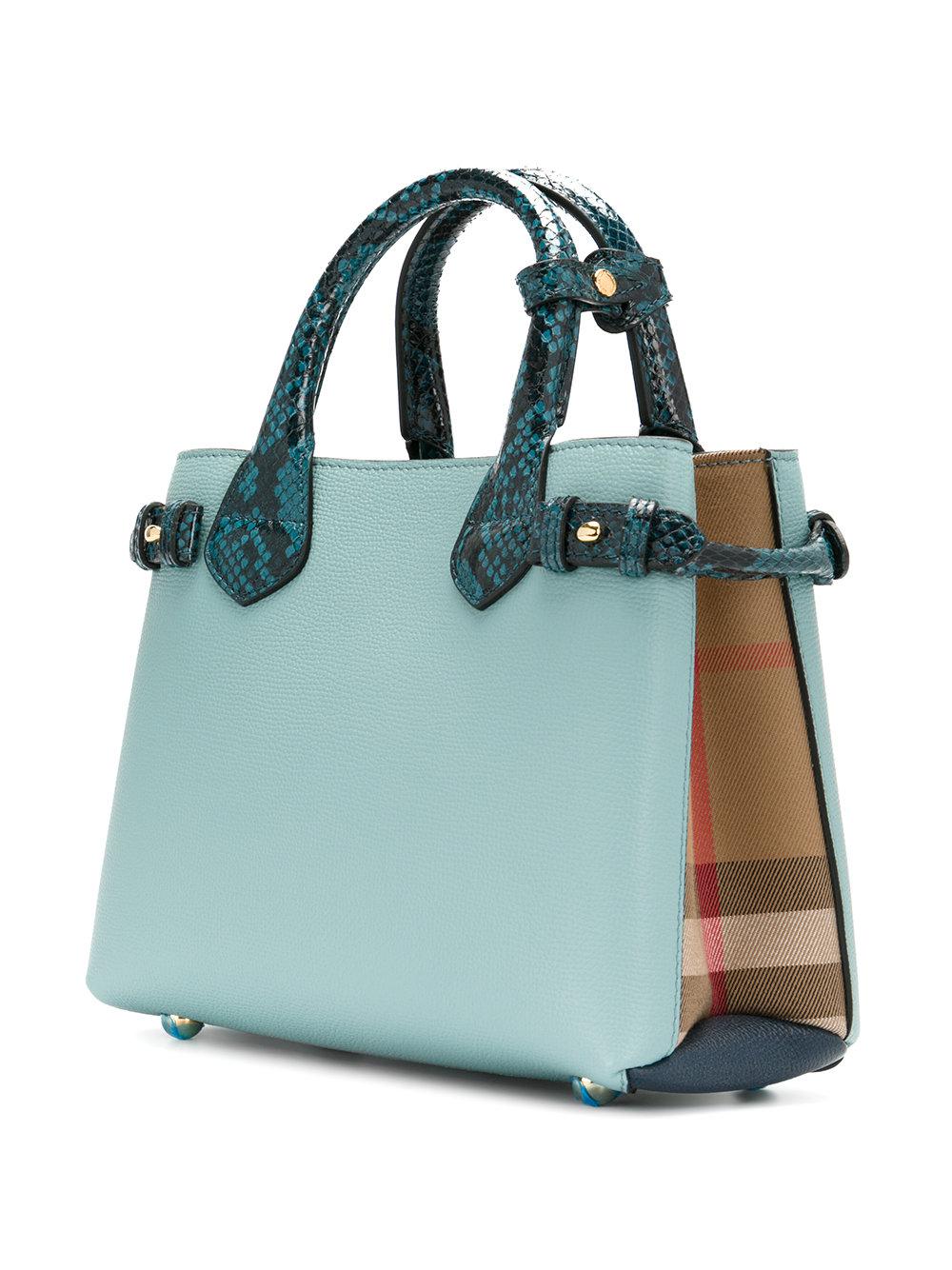 Burberry Leather Studded Fish Tote in Blue - Lyst