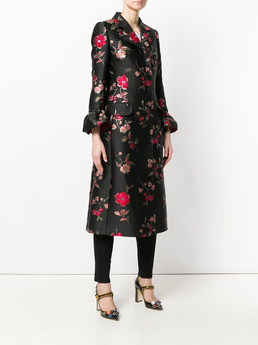 Dolce & Gabbana Lace Floral Jacquard Coat in Black - Lyst