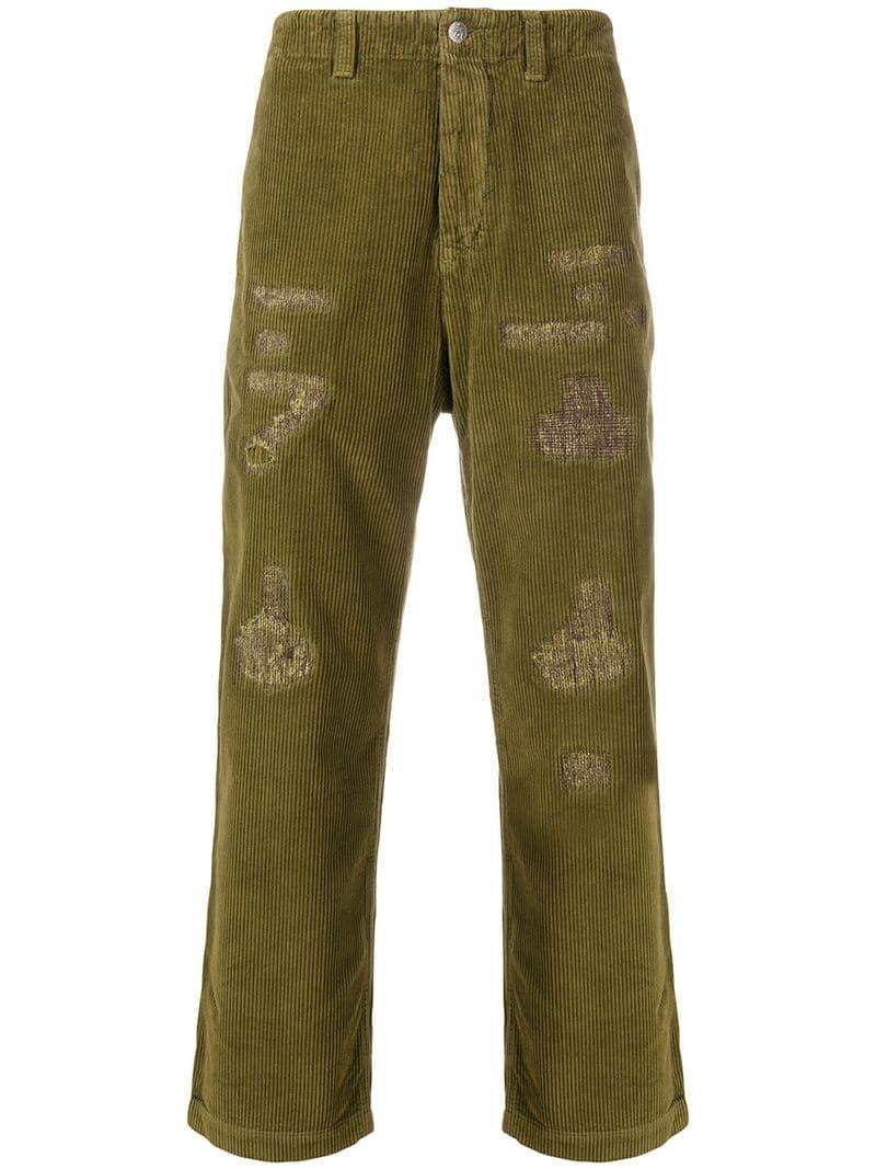 PRPS Distressed Corduroy Trousers in 