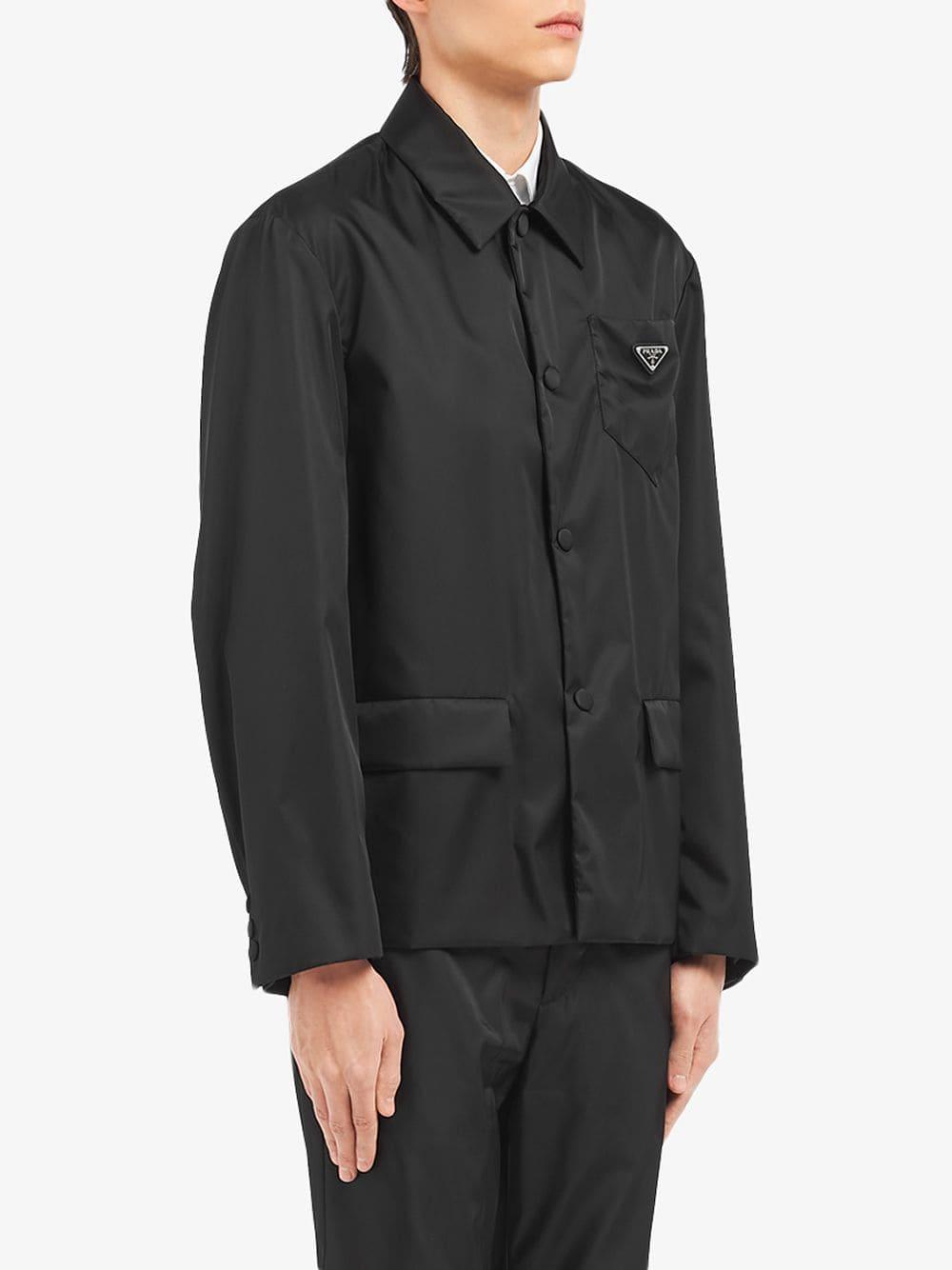 Prada Overshirt Technical Jacket in Black for Men | Lyst