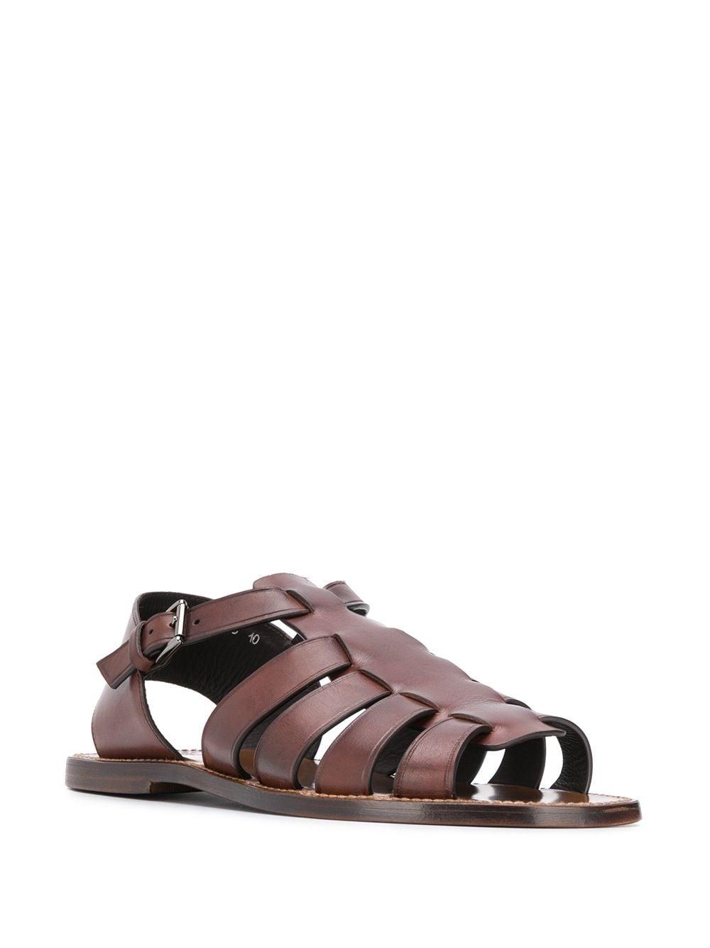 Silvano Sassetti Strappy Side Buckle Sandals in Brown for Men - Lyst