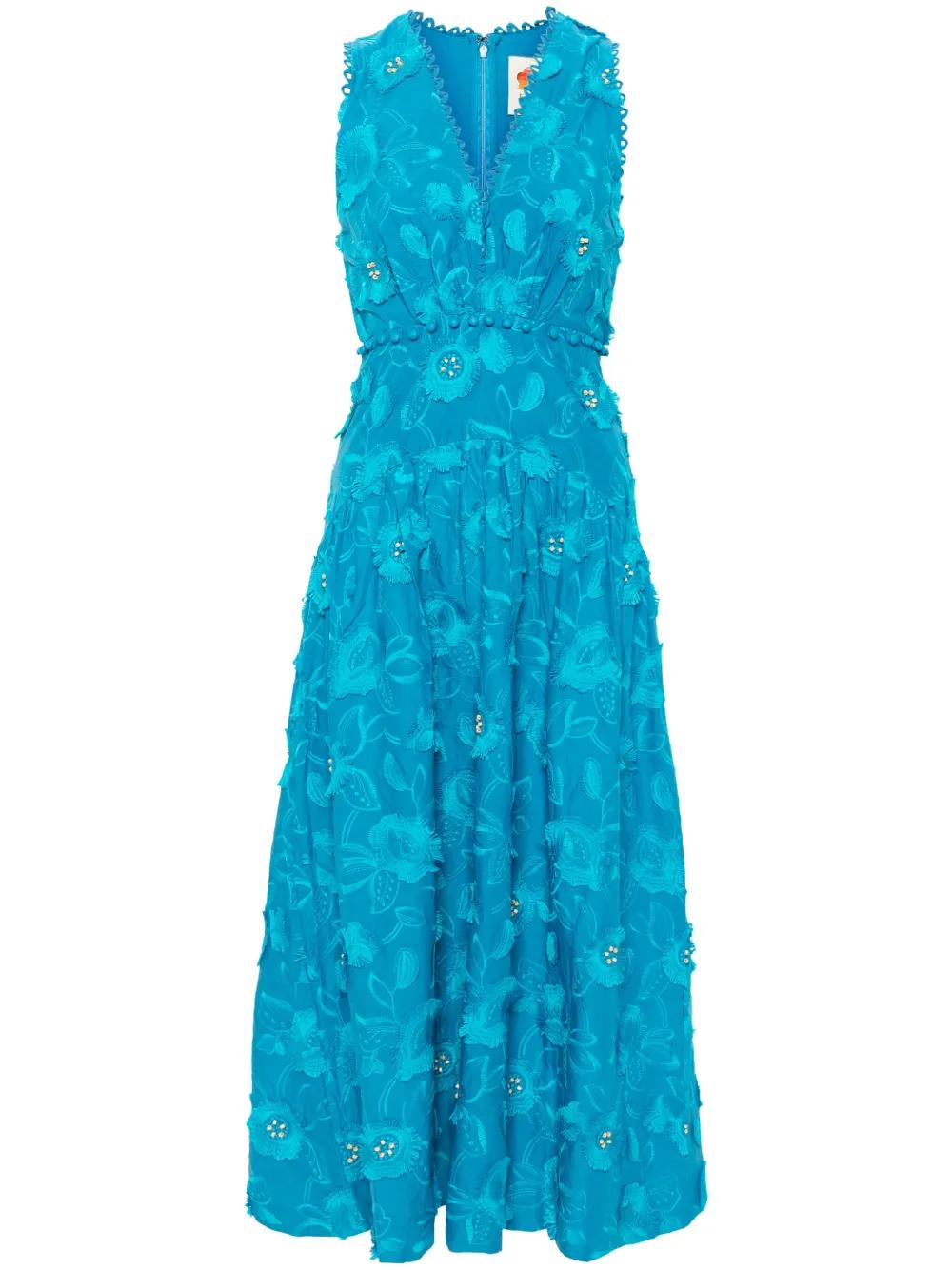 FARM Rio 3D Flower Sleeveless Midi Dress in Blue | Lyst FARM Rio 3D Flower Sleeveless Midi Dress in Blue | Lyst