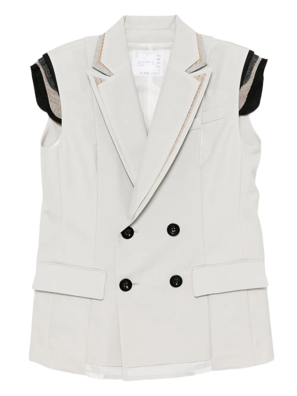 ジャケット SACAI DOUBLE BREASTED TAILORED VEST Sacai Waistcoats and gilets for Women | Online Sale up to 56