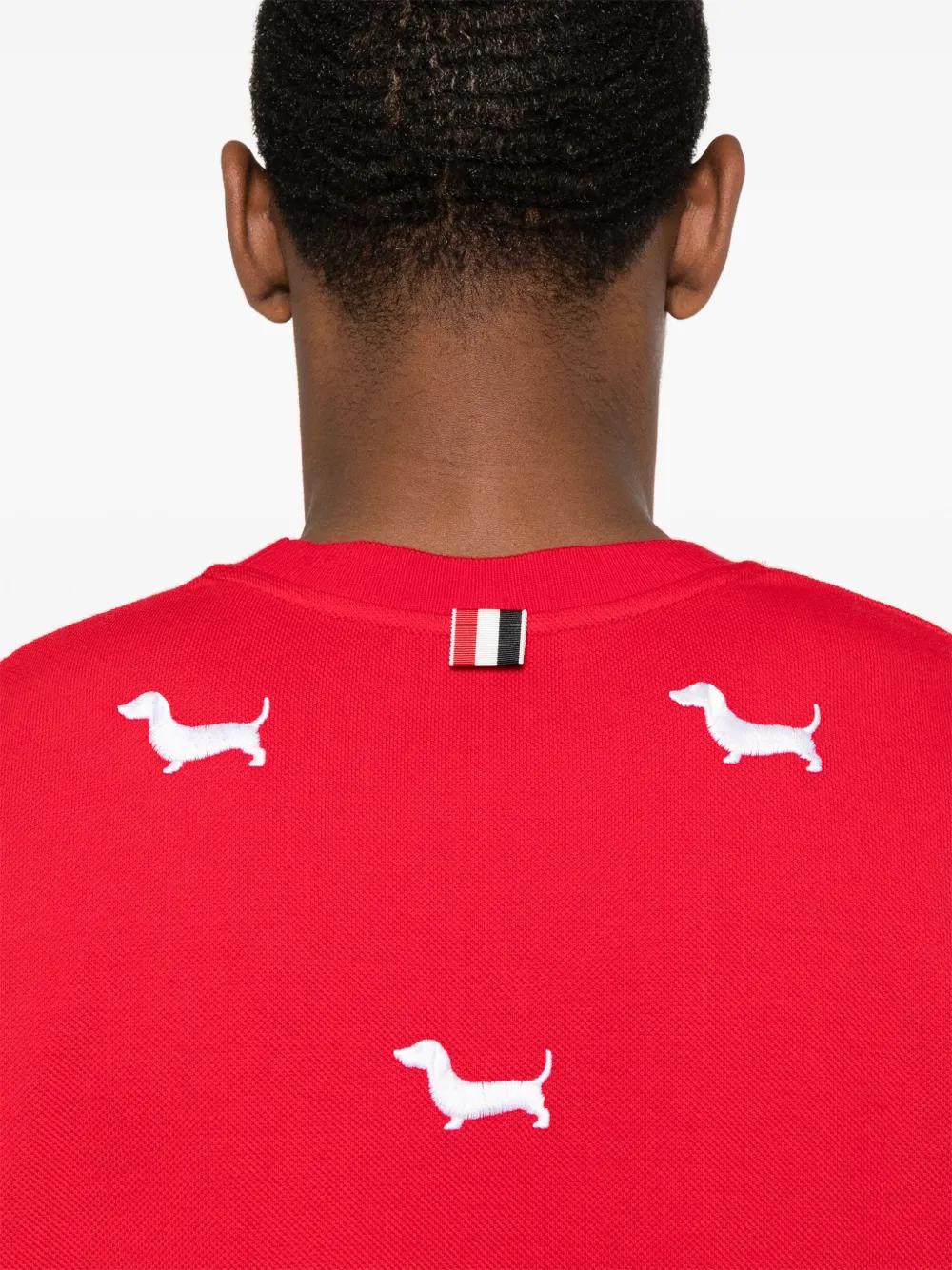【送料&関税込】Thom Browne Dog-embroidered Crewneck T-shirt Thom Browne dog-embroidery T-shirt | Blue | FARFETCH VN