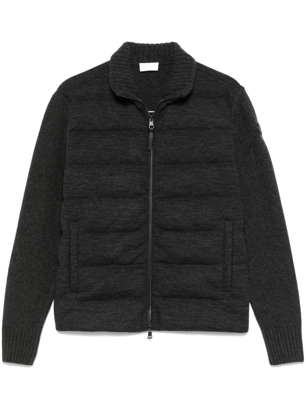 Moncler メンズ ブラック ジップアップ パデッドカーディガン ジャケット