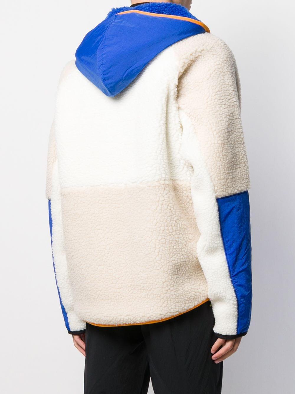 Sherpa Fleece Hooded Jacket in White for Men | Lyst