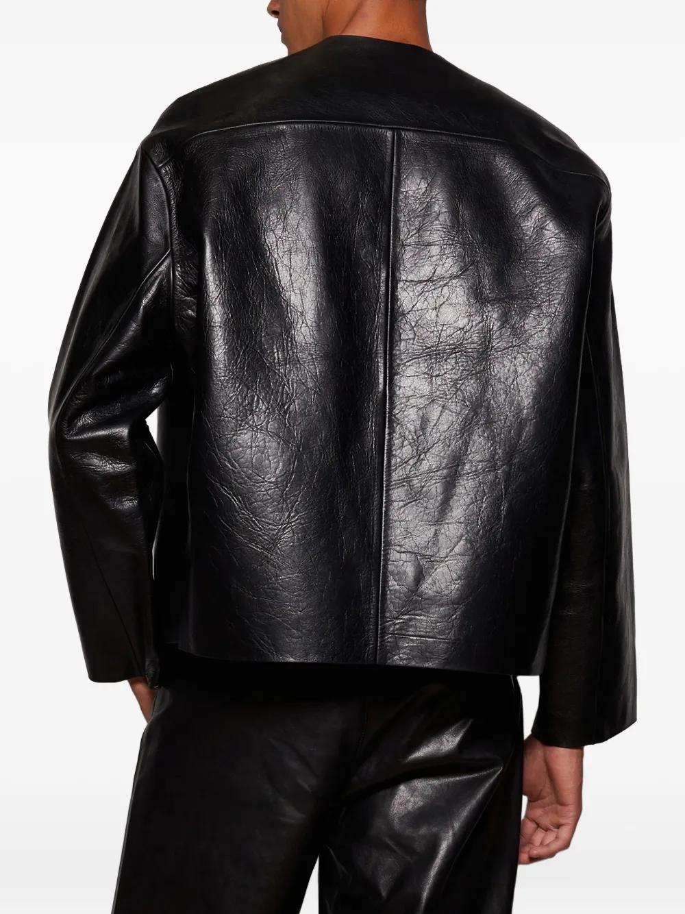 ジャケット・アウター entire studio leather jacket entire-studios-black-V-neck-