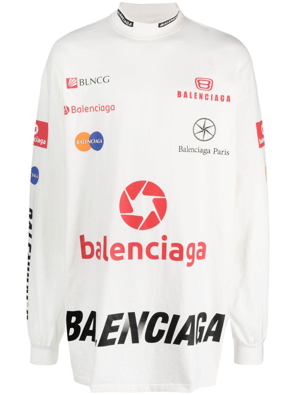 Balenciaga Top League Long-sleeve T-shirt in White for Men | Lyst