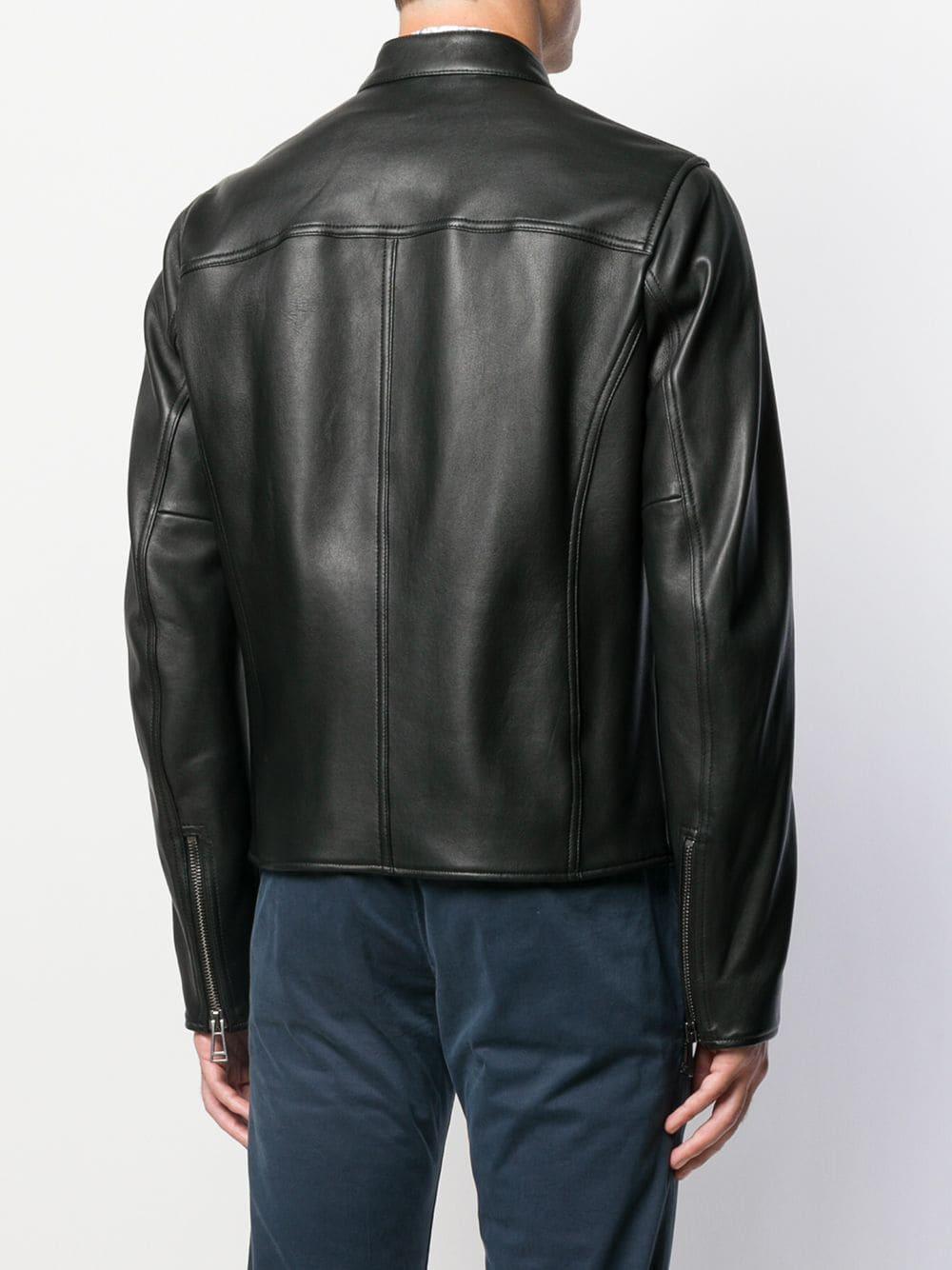 Belstaff Zipup Leather Jacket in Black for Men Lyst