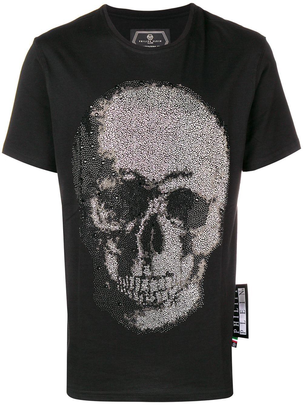 Philipp Plein Crystal Skull T shirt in Black for Men Lyst UK
