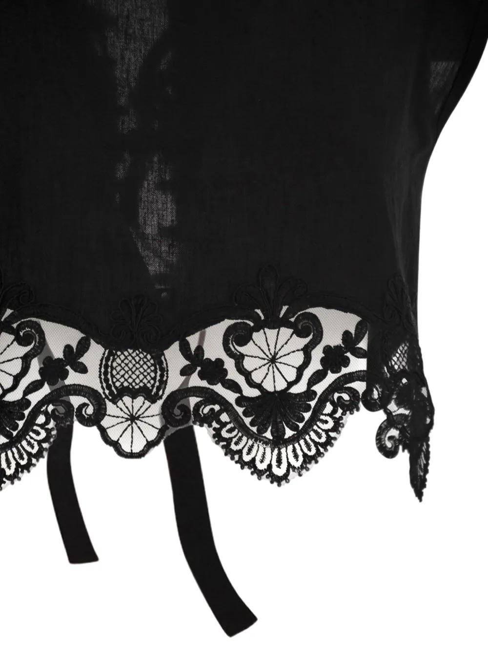 トップス MAURIZIO MYKONOS Maurizio Mykonos Broderie Anglaise Lace-Up Top in Black | Lyst