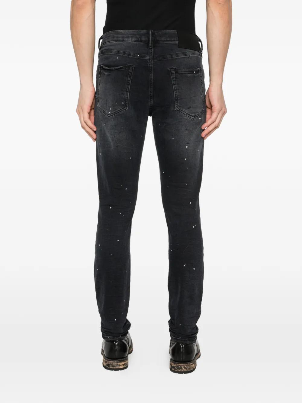 Purple Brand P001 Reflective Paint Repair Skinny Jeans in Black