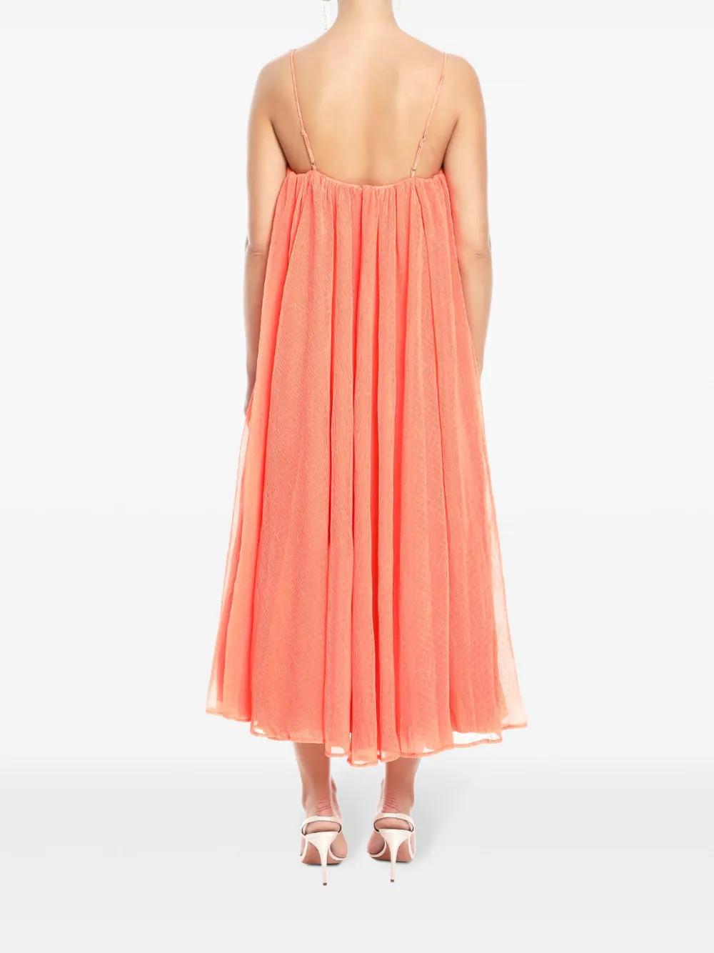 strapless open back dress AJE Bubble Hem Maxi in Pastel Pink