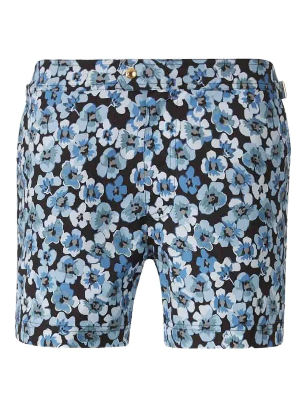 Tom Ford Floral-Print Swim Shorts in Blue for Men | Lyst