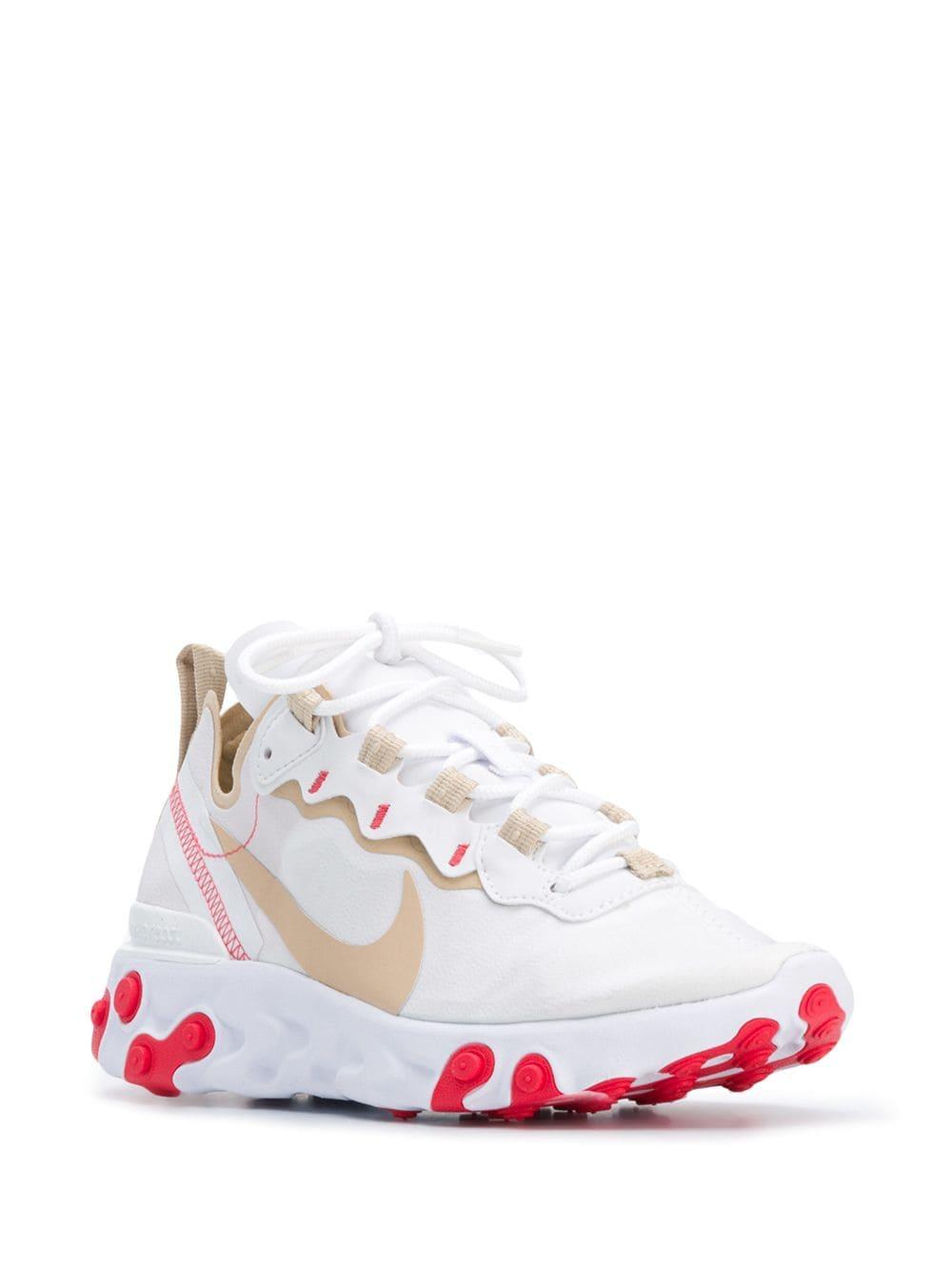 nike beige and red react element 55 trainers