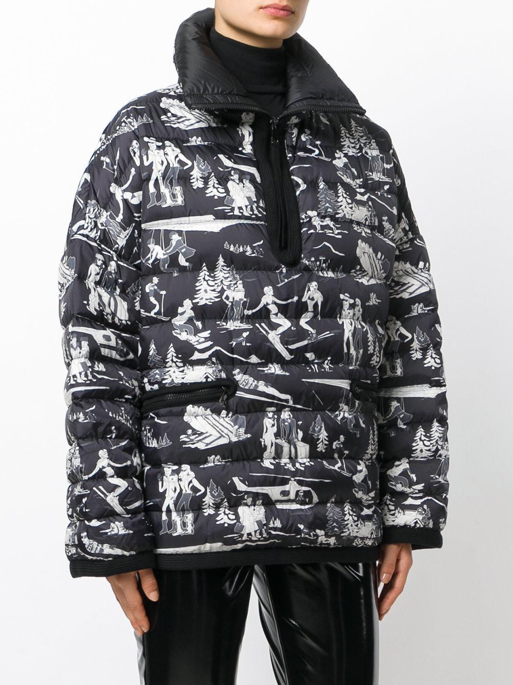 Moncler Ski-print Shell Down Jacket in Black for Men | Lyst