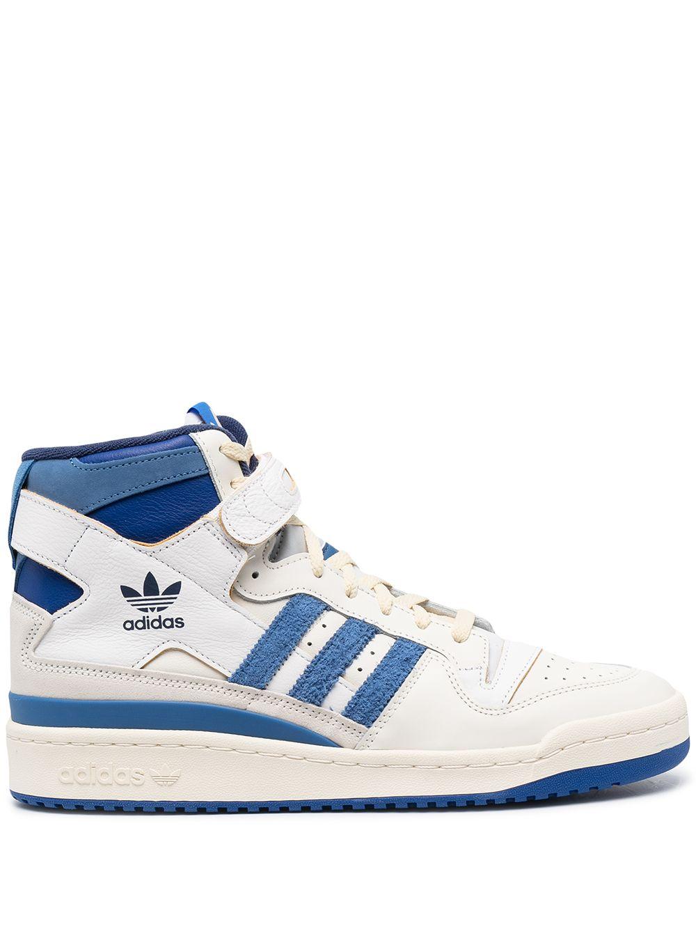 adidas Hi-top Icon Stripe Trainers in White (Blue) for Men | Lyst