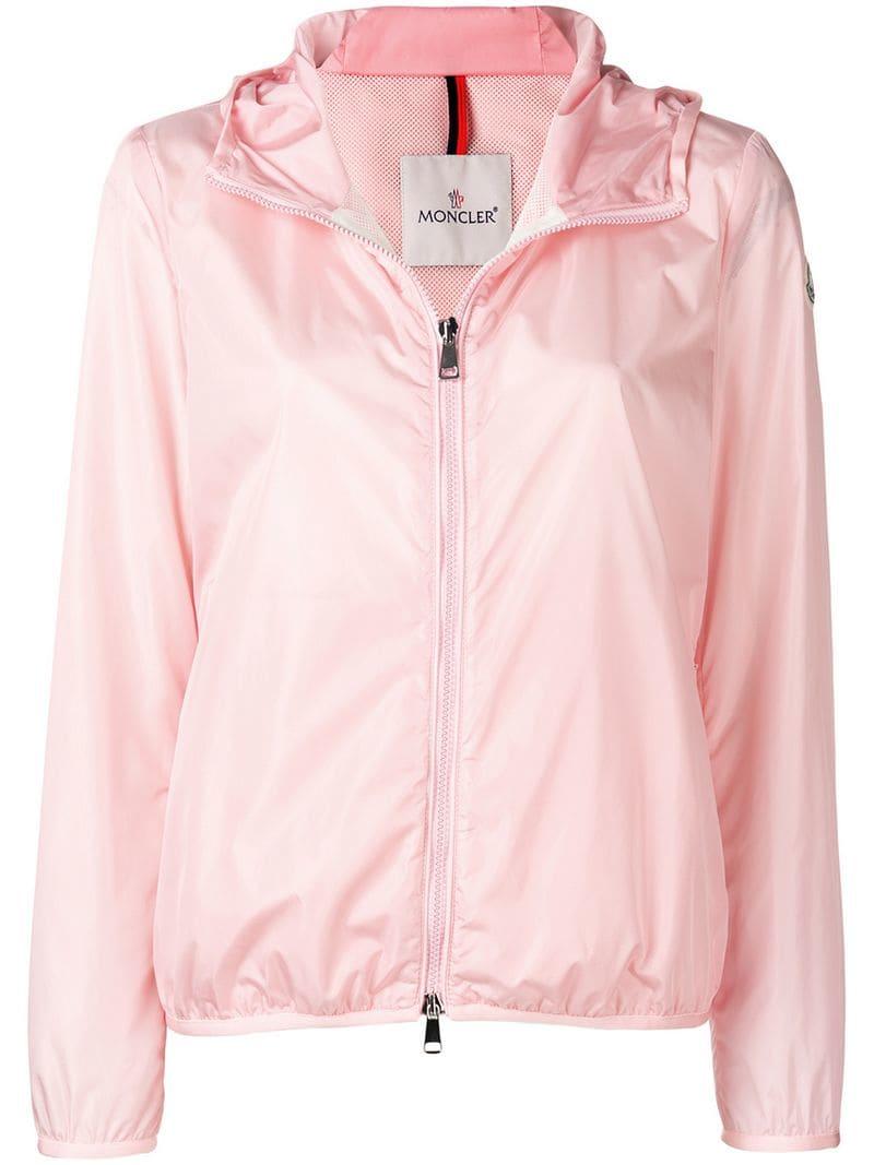 White Moncler Synthetic Pharillons Hooded Raincoat in Pink Womens Jackets Moncler Jackets 