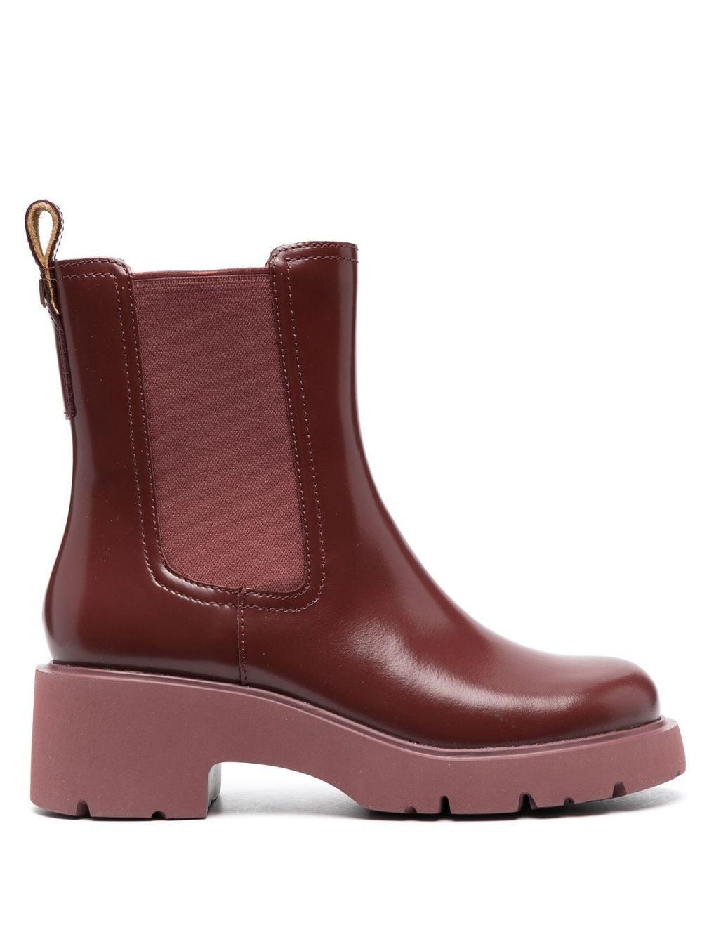 Camper Milah Leather Chelsea Boots in Red | Lyst