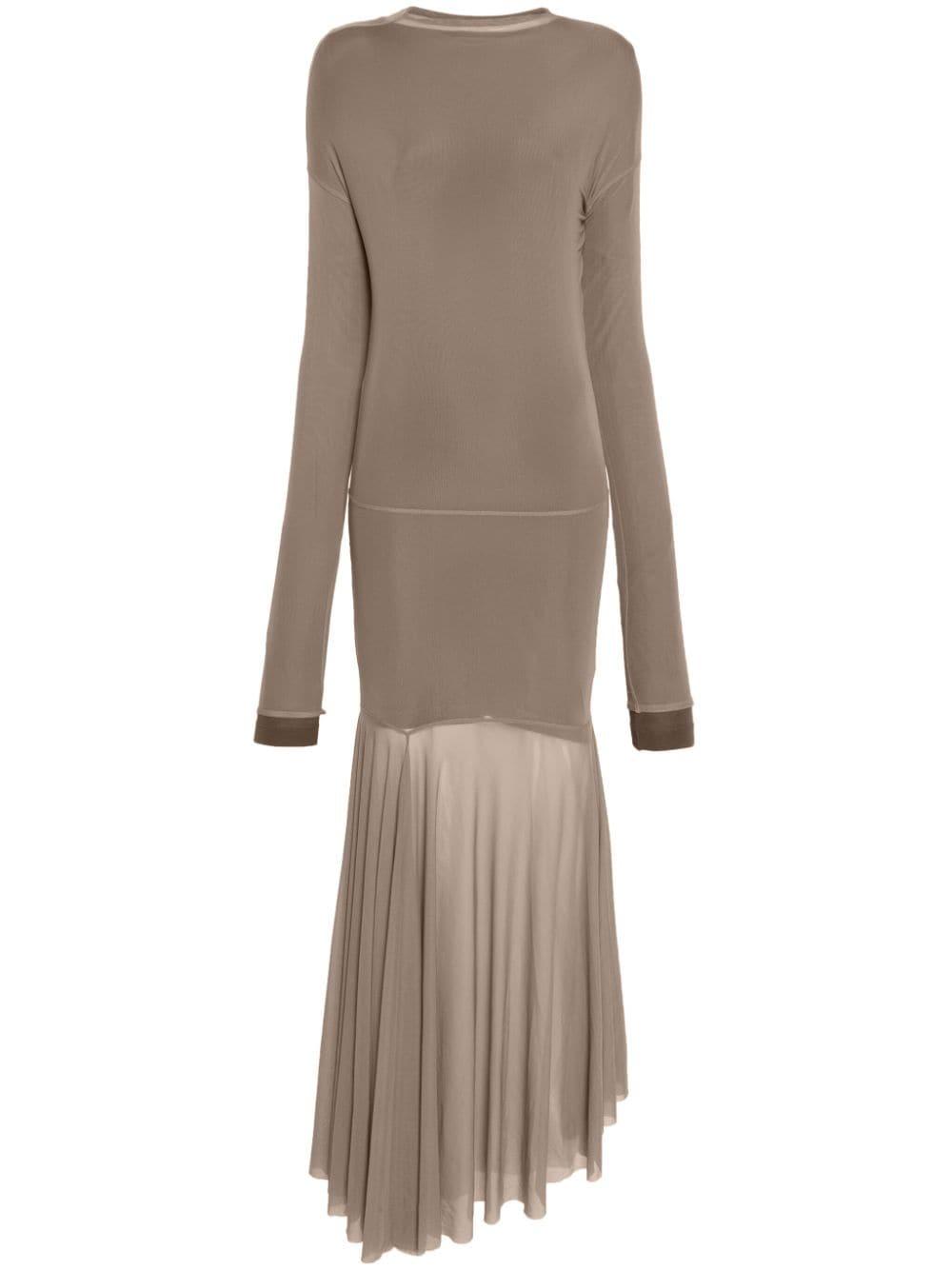 lemaire draped mesh jersey maxi dress Transparent in Natural 3/31/2026