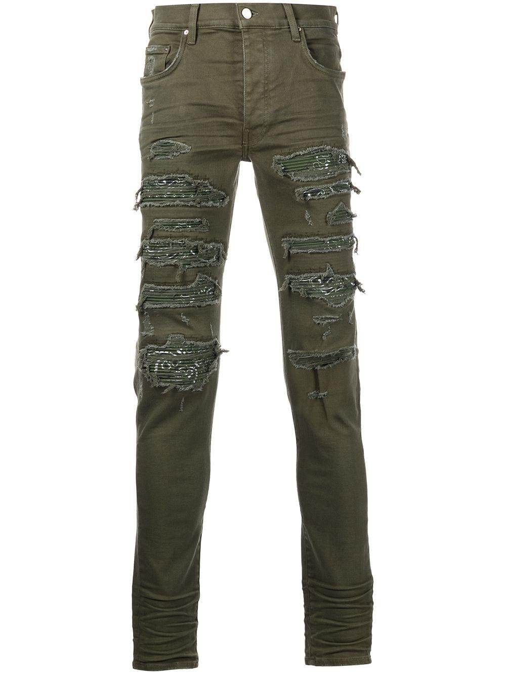 Amiri Bandana Thrasher Skinny Jeans in Green for Men | Lyst