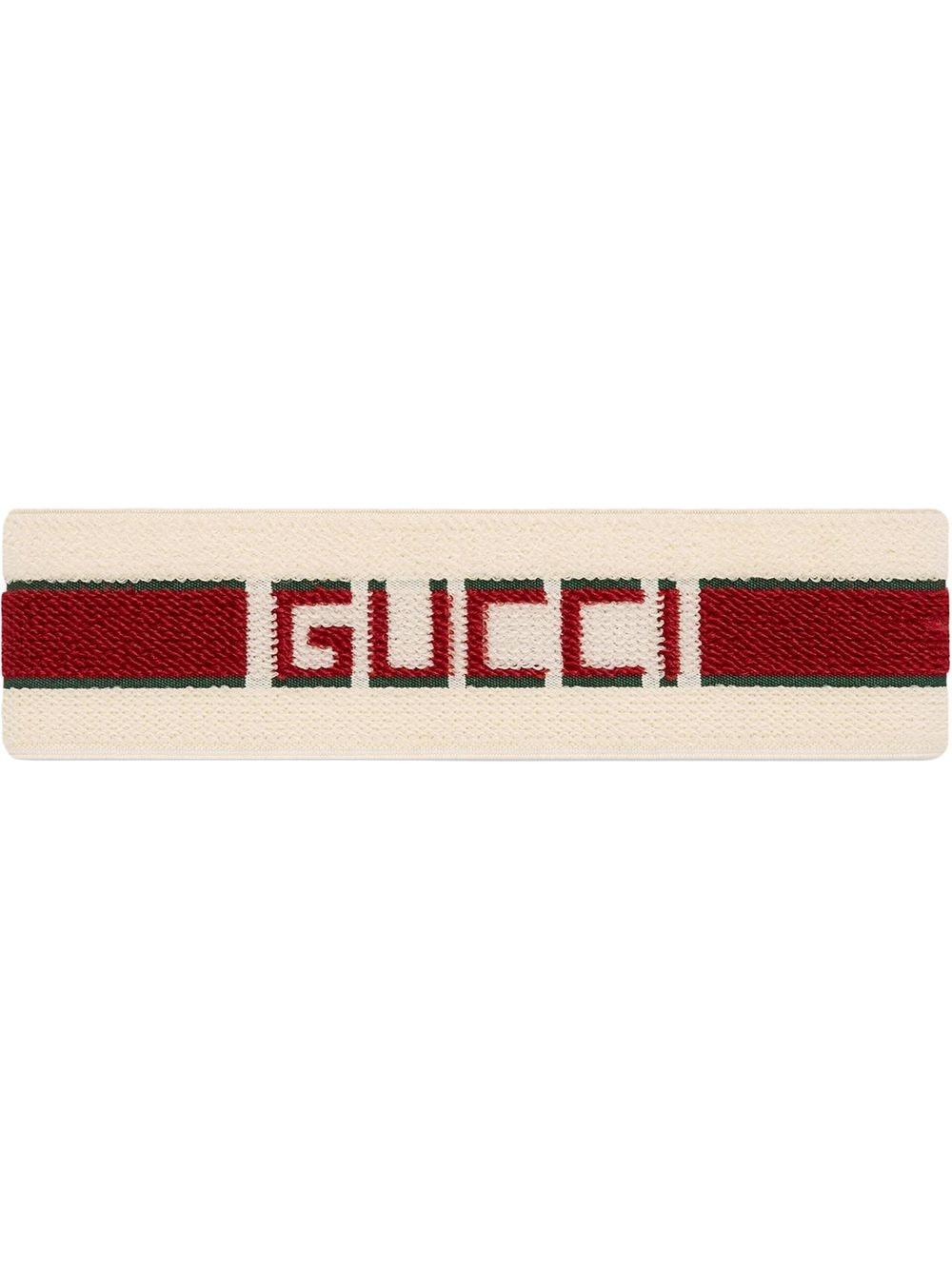 Bandeau élastique à rayures Gucci en coloris Blanc | Lyst