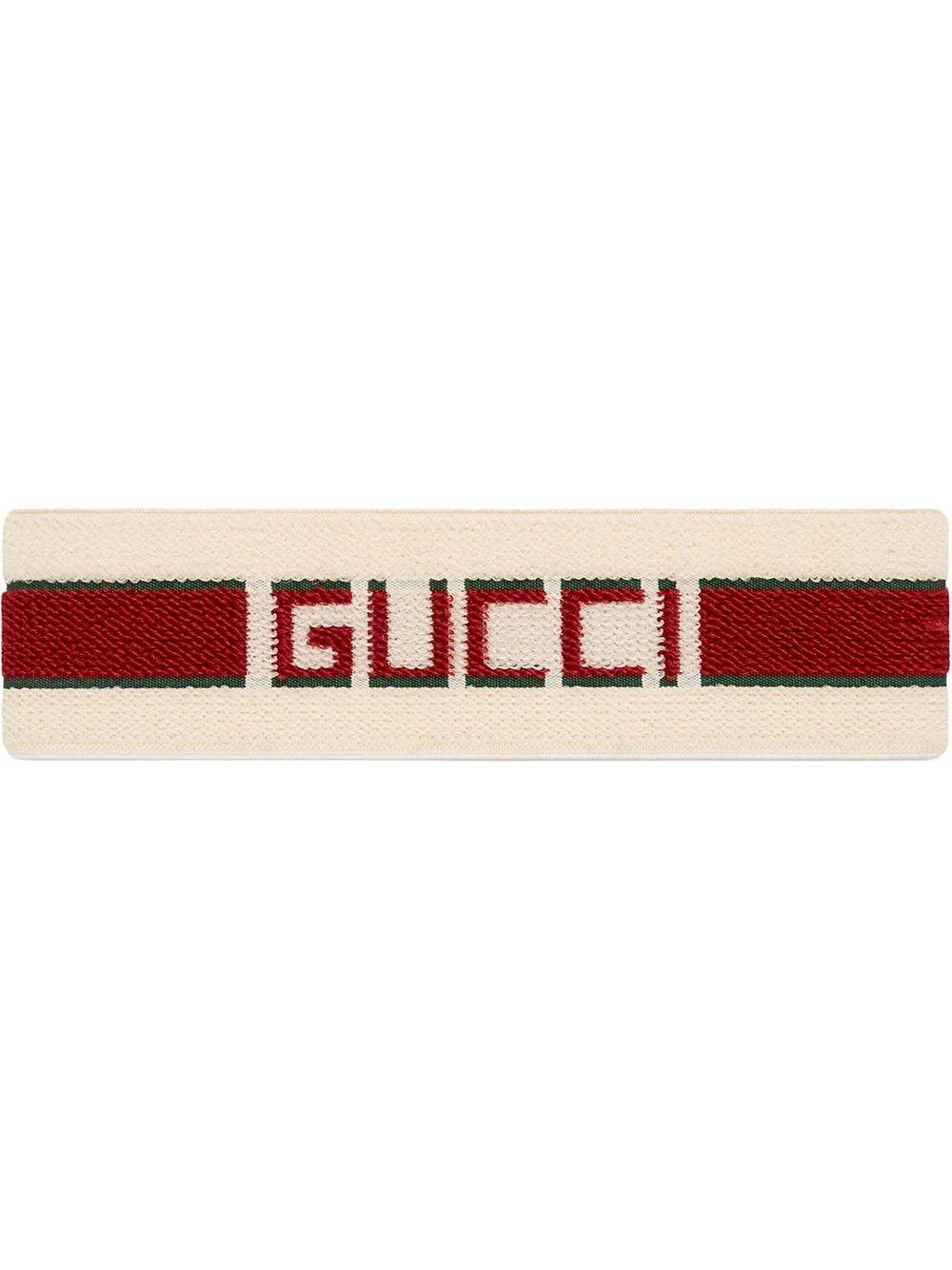 Gucci Elastic Stripe Headband in White | Lyst UK