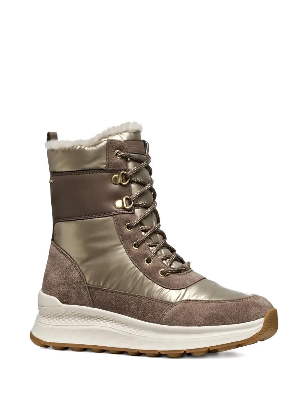 Geox Women's Iridea Ankle Boot - Breathable Leather Lace-Up Boot With Lug Sole