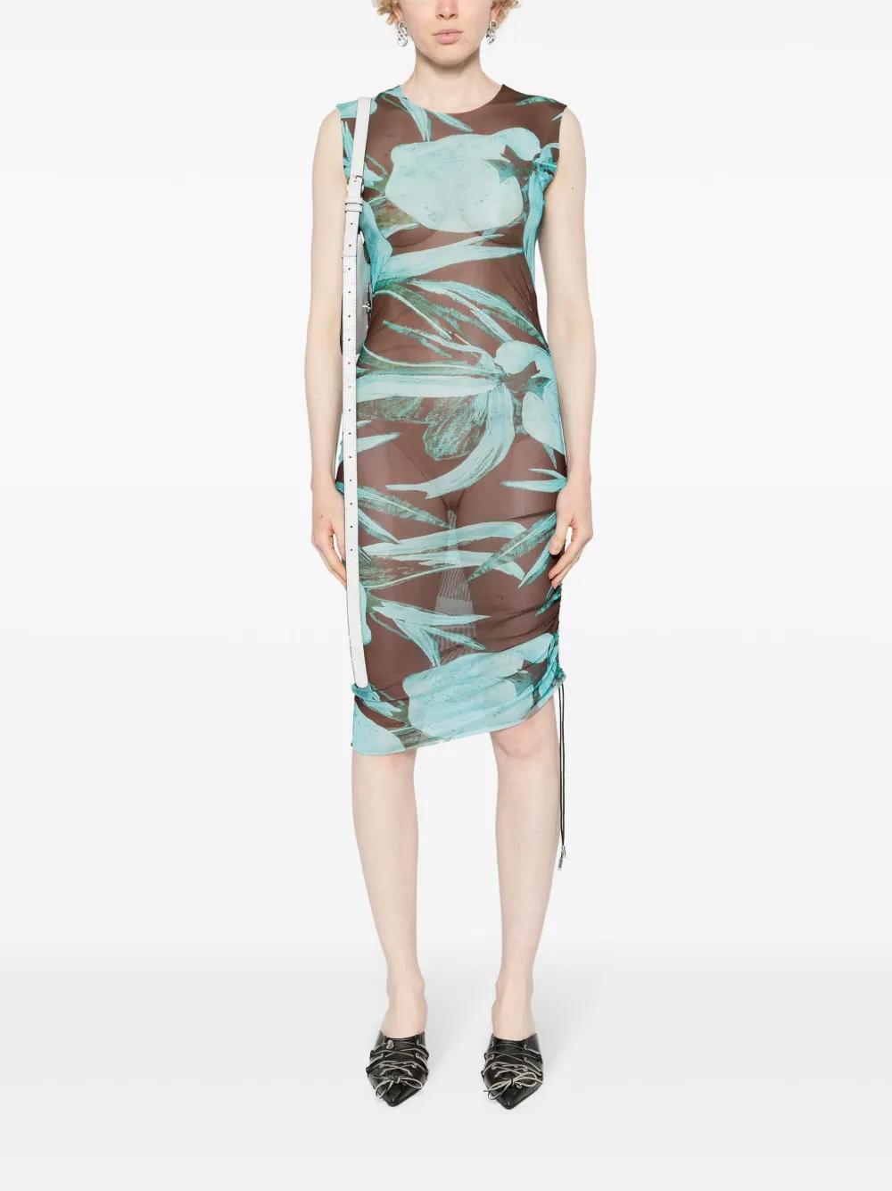louisa ballou mesh dress Helios printed mesh minidress in multicoloured - Louisa Ballou