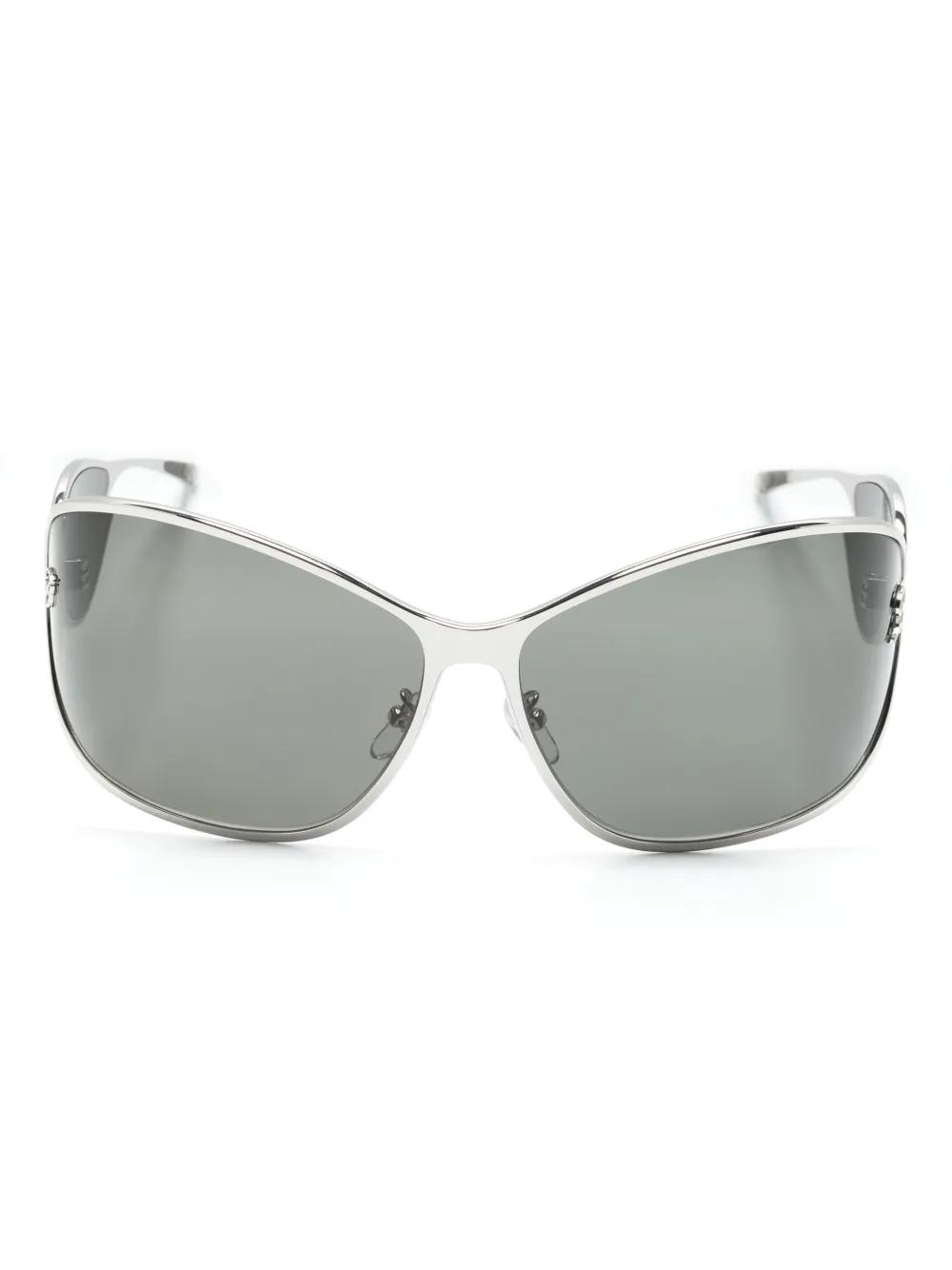 Blumarine Wraparound-Frame Sunglasses in Grey Lyst UK