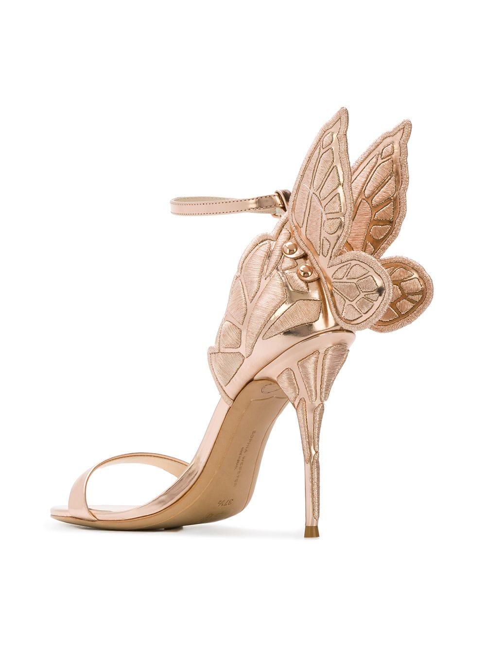 Sophia Webster Leather Butterfly Heel Sandals in Pink - Lyst