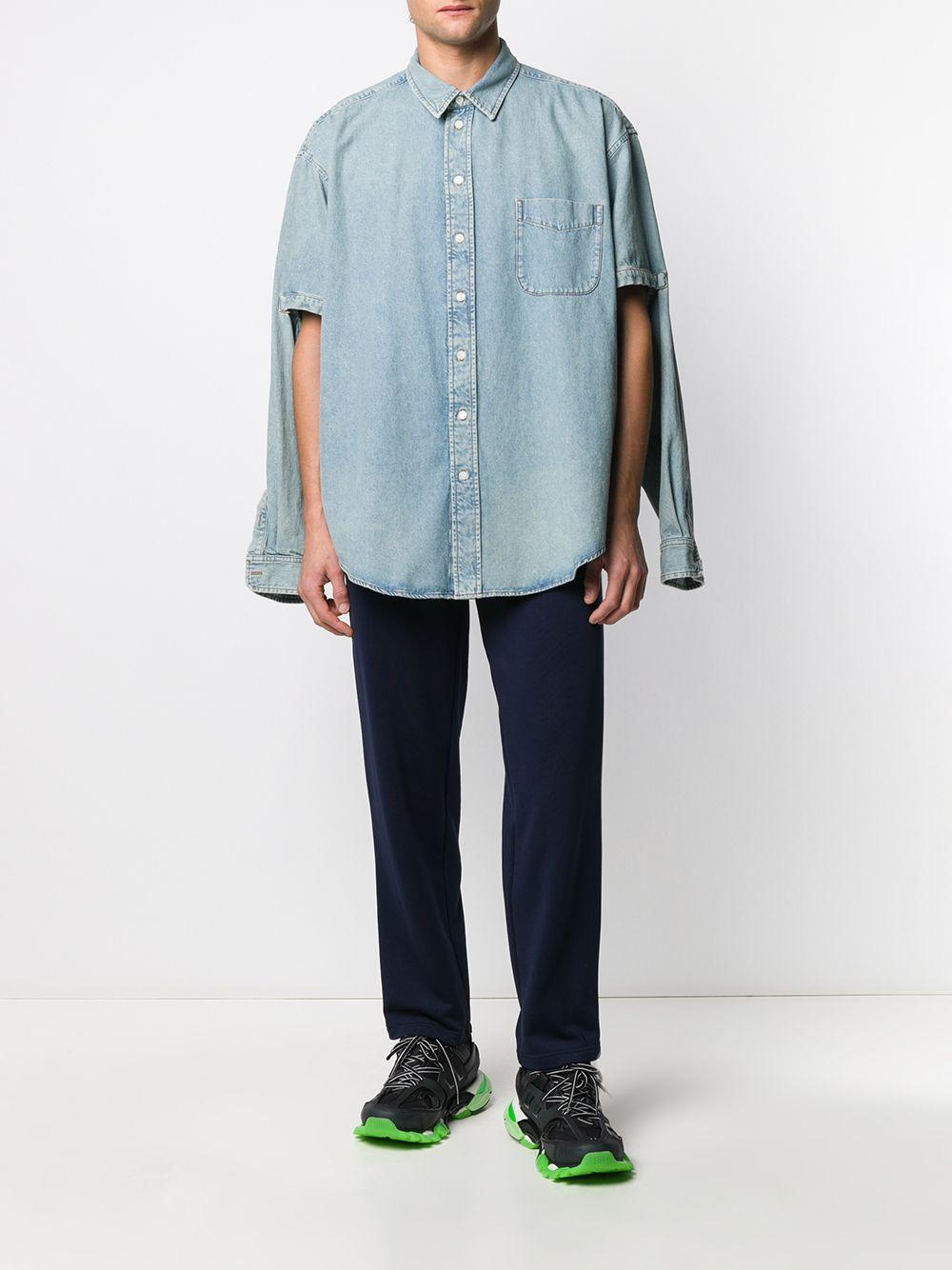 Balenciaga Double Splitsleeve Denim Shirt in Blue for Men  Lyst