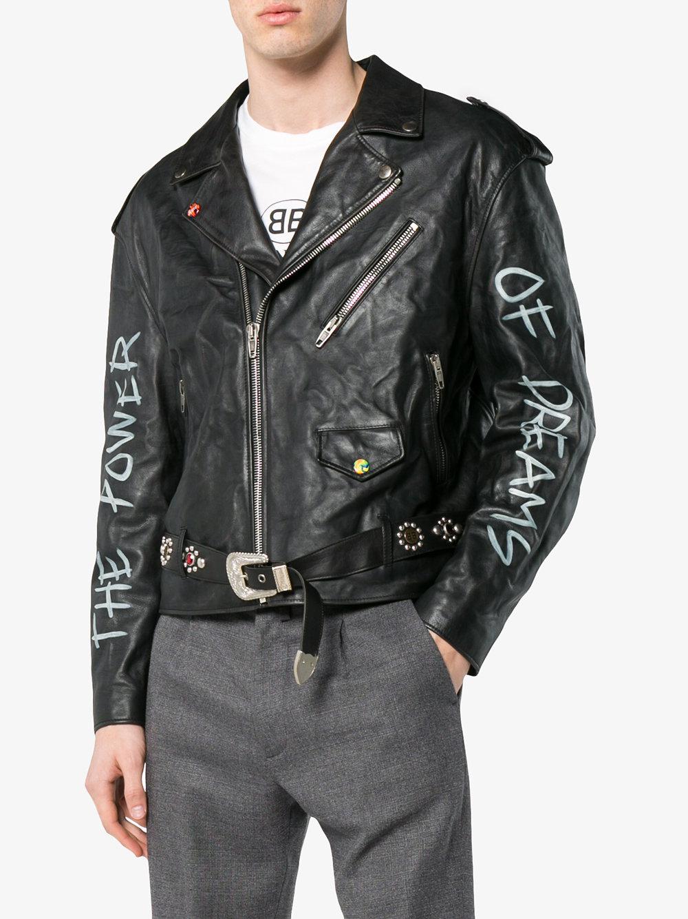 Balenciaga The Power Of Dreams Leather Jacket in Black for Men | Lyst