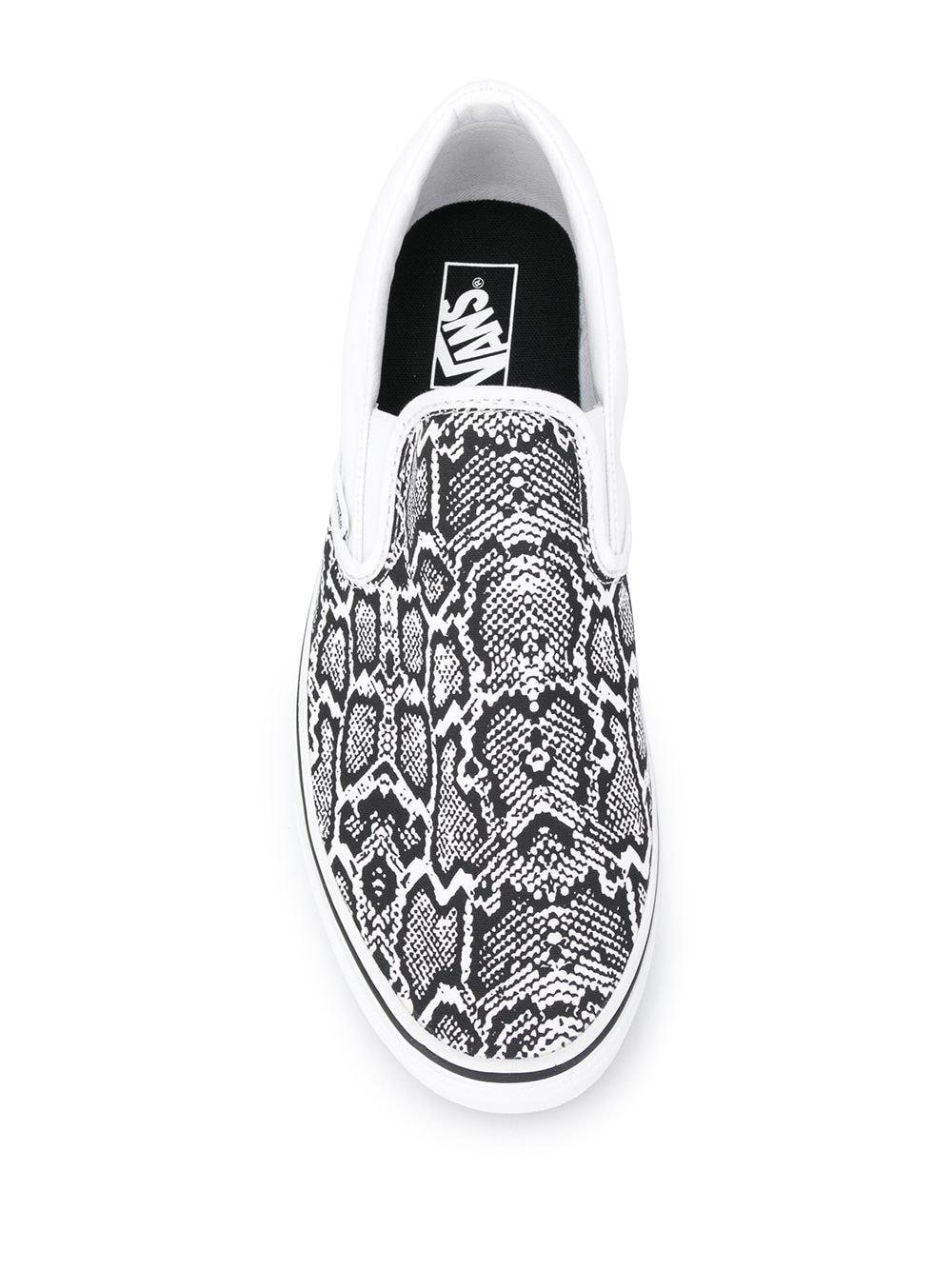 Vans Rubber Snakeskin-print Slip-on Sneakers in White | Lyst