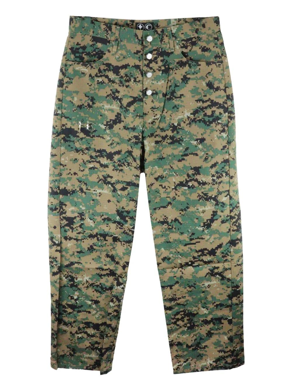 【Open Yy】CAMO ROLLED WAIST CARGO PANTS OPEN YY Rolled Waist Tartan Cargo Pants in Tartan