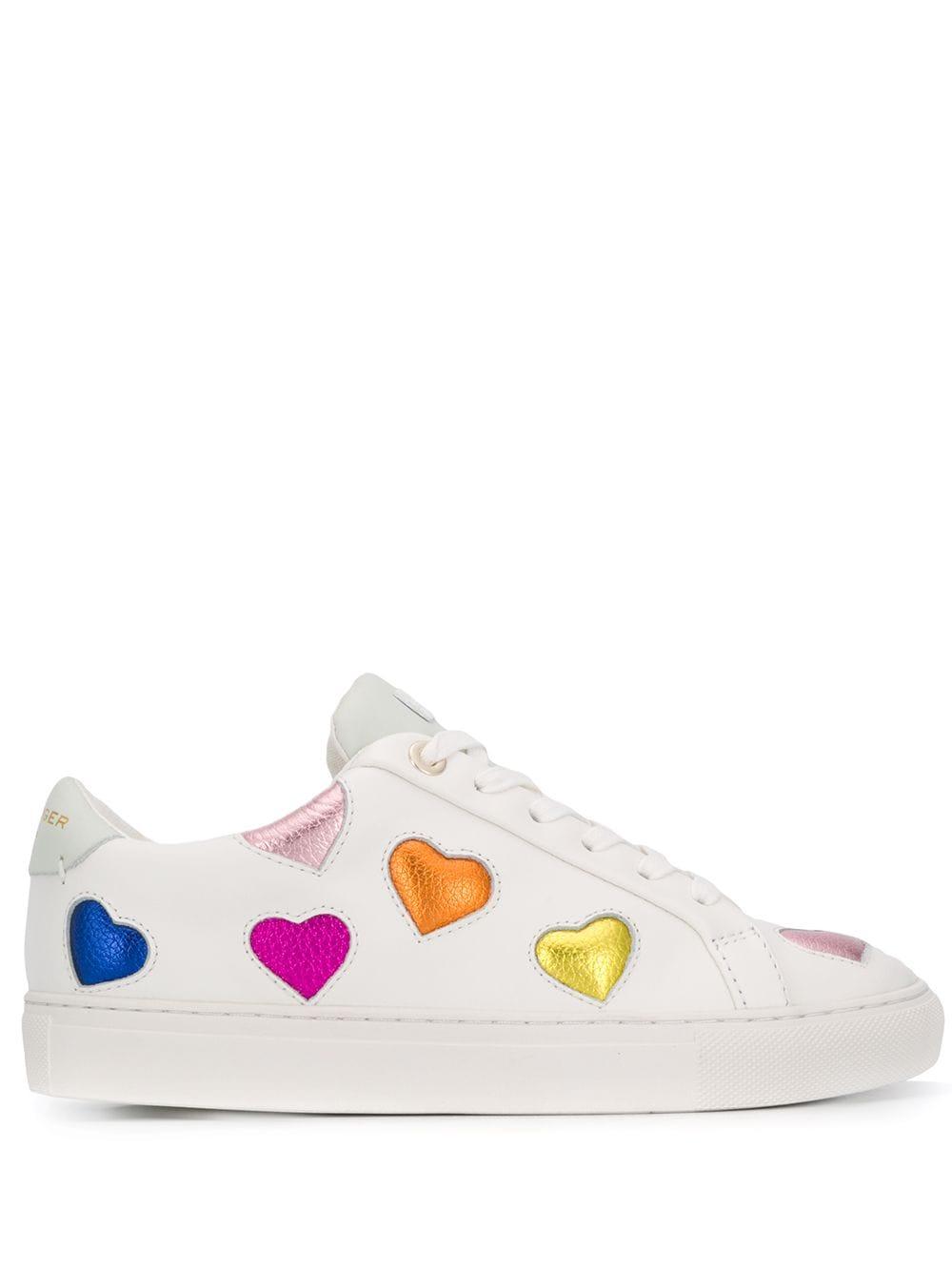 Kurt Geiger Lane Love Heart Leather Trainers in White - Lyst