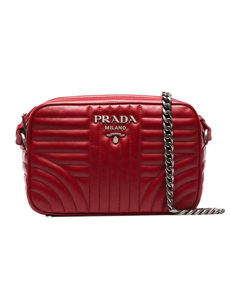Leather crossbody bag Prada Red in Leather - 18971035
