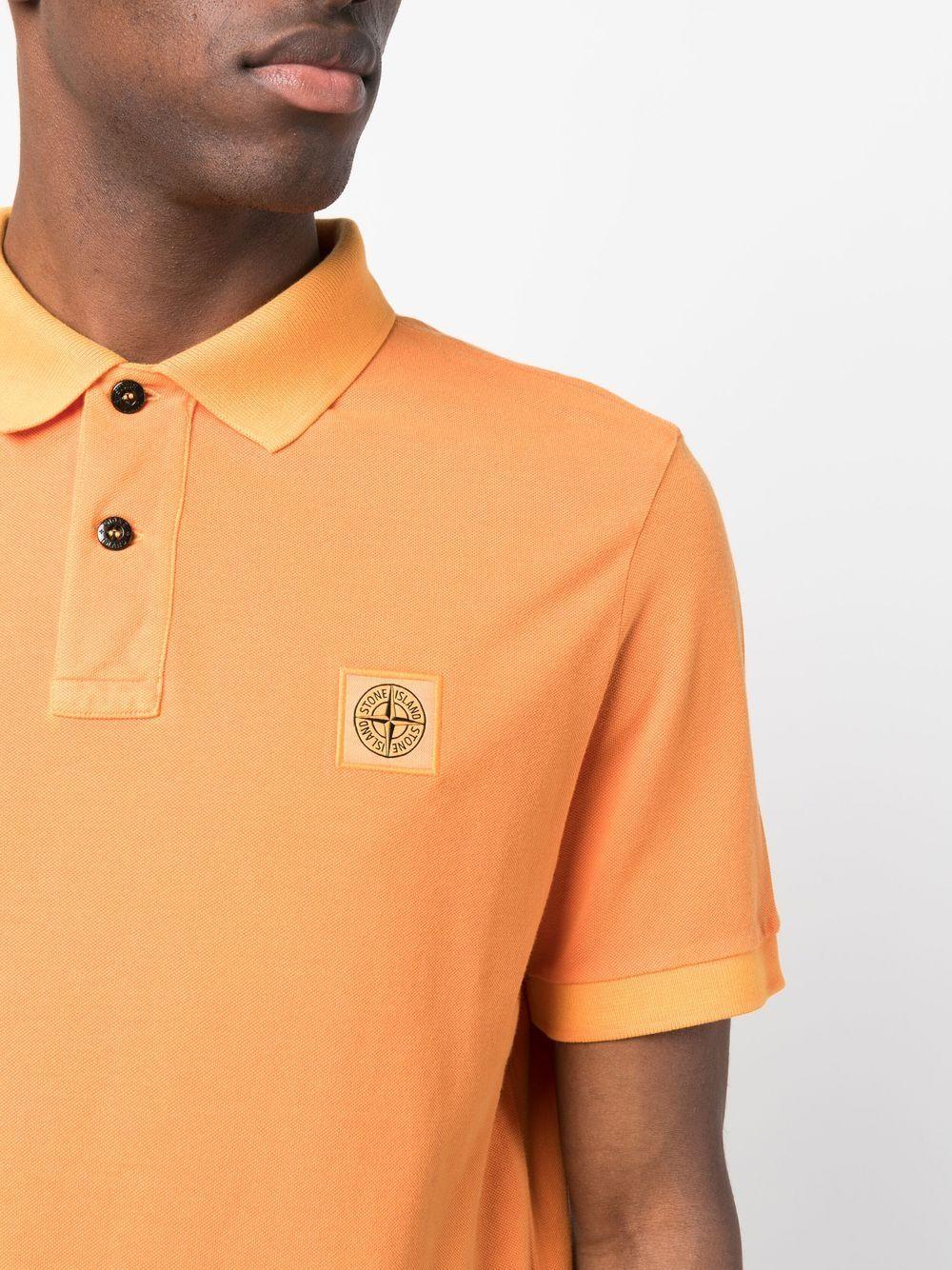 Stone Island Compass-logo Polo Shirt in Orange for Men | Lyst