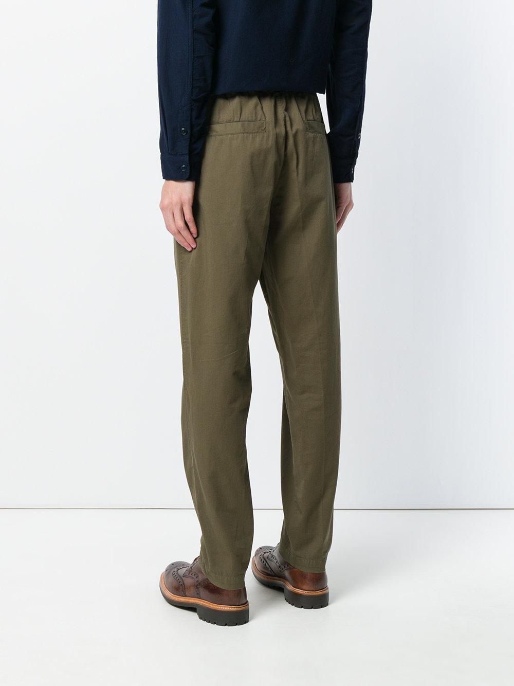 Folk Cotton Drawcord Trousers in Green 