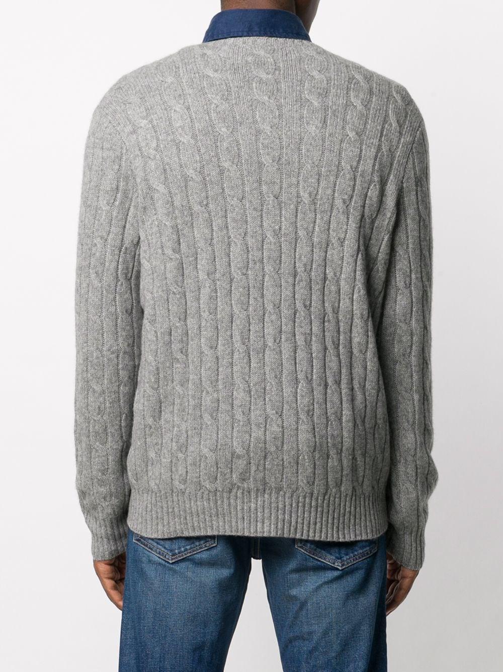 ralph lauren cable knit jumper grey