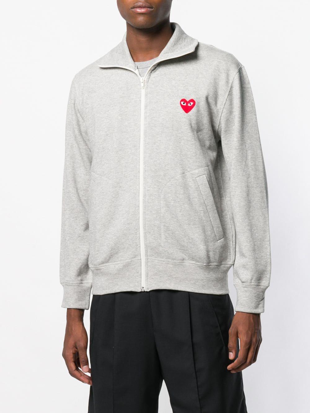 COMME DES GARÇONS PLAY Heart Print Track Jacket in Grey (Gray) for Men ...