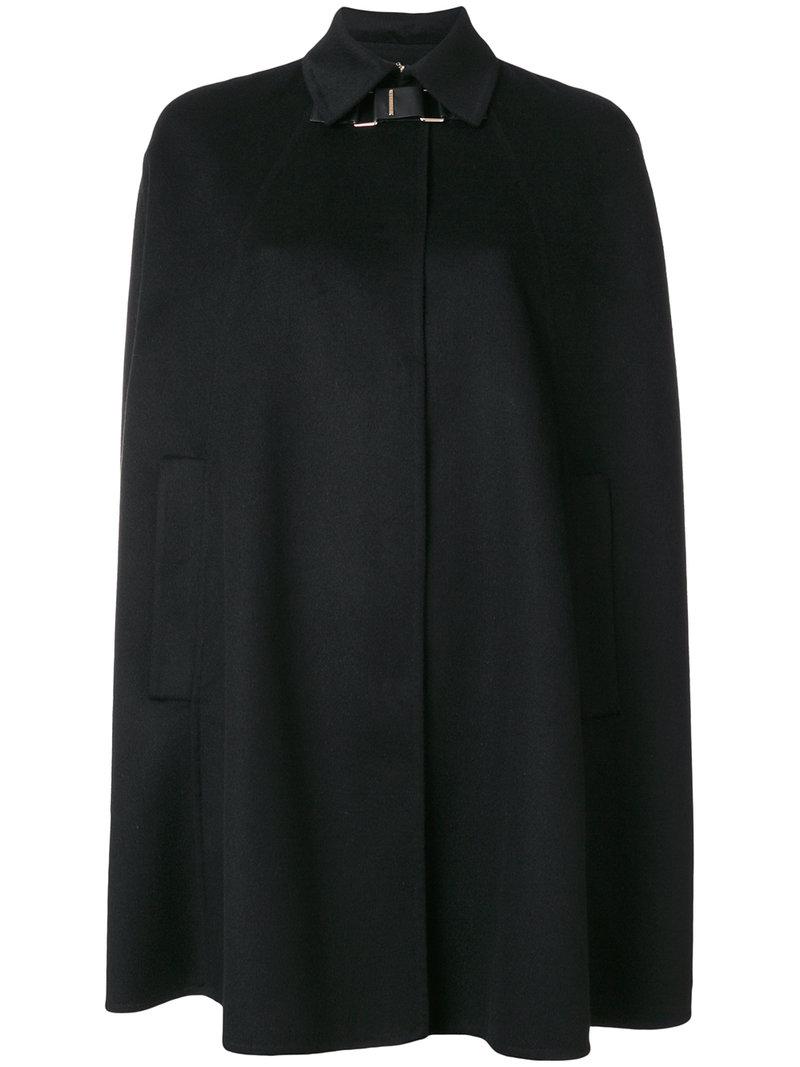 Versace Cashmere Cape Coat in Black | Lyst